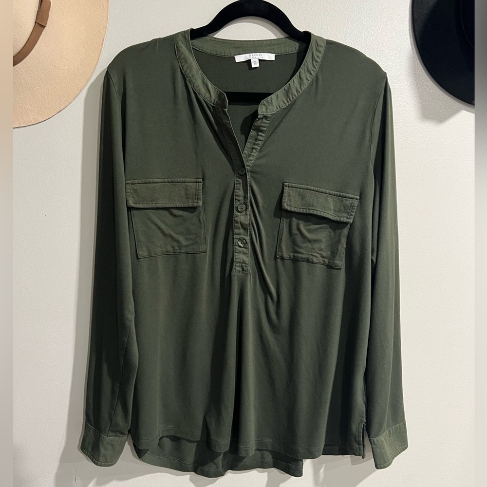 ALFRED SUNG Olive Long Sleeve Top